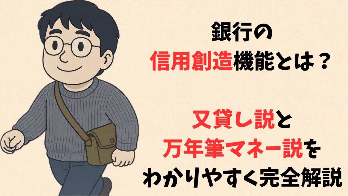 銀行の信用創造機能とは？又貸しと万年筆マネーをわかりやすく完全解説