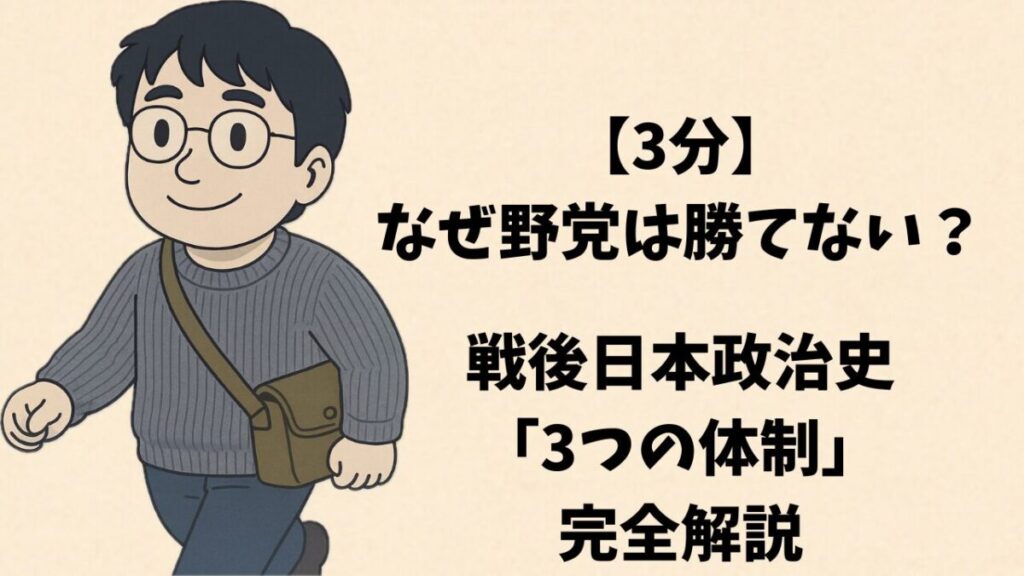 【3分】なぜ野党は勝てない？戦後日本政治史「3つの体制」完全解説