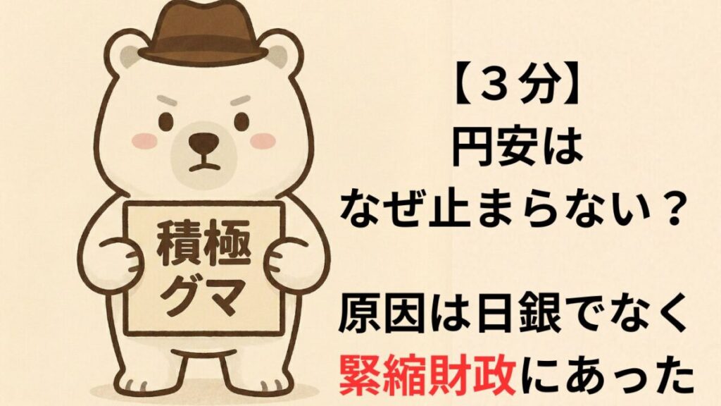 【３分】円安はなぜ止まらない？原因は日銀でなく緊縮財政にあった