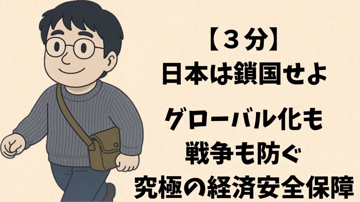 【３分】日本は鎖国せよ。グローバル化も戦争を防ぐ究極の経済安全保障