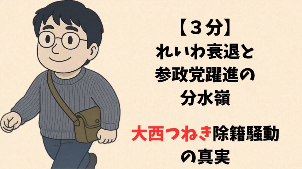 【３分】れいわ衰退と参政党躍進の分水嶺：大西つねき除籍騒動の真実
