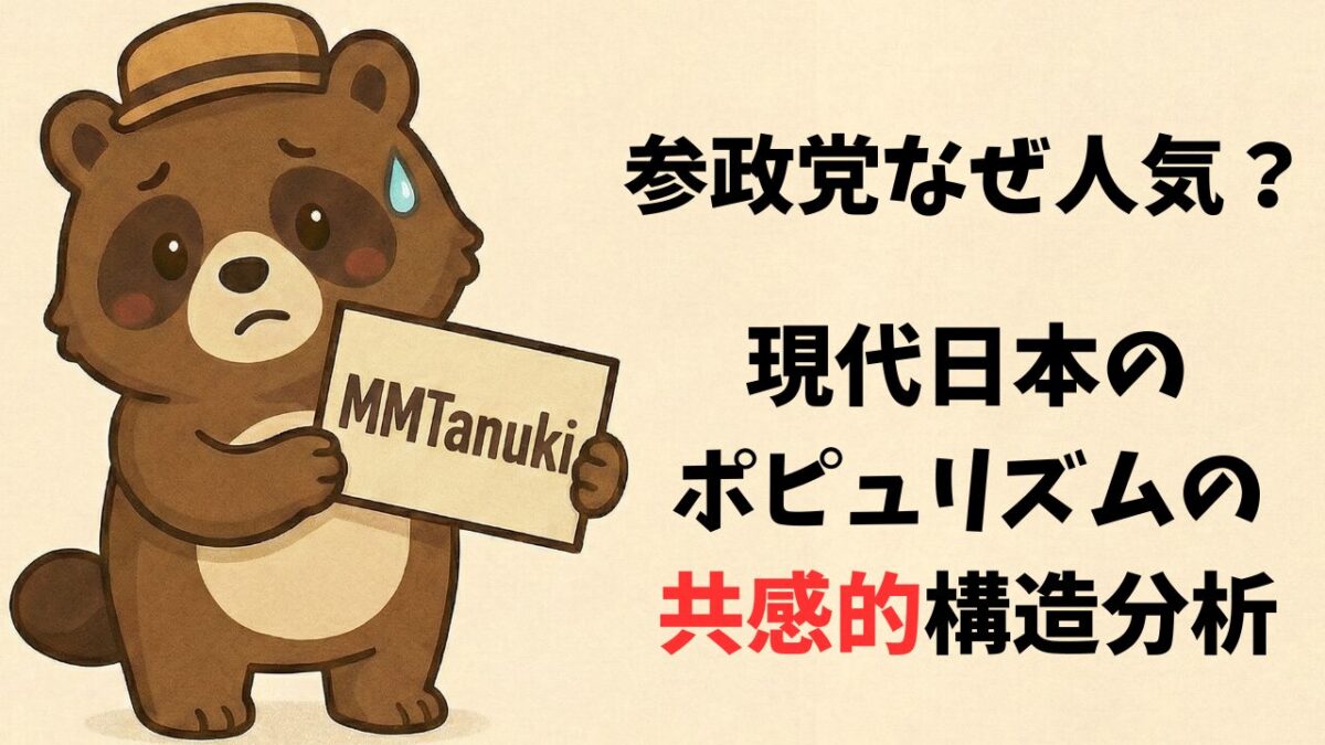 参政党はなぜ人気？現代日本のポピュリズムの共感的構造分析