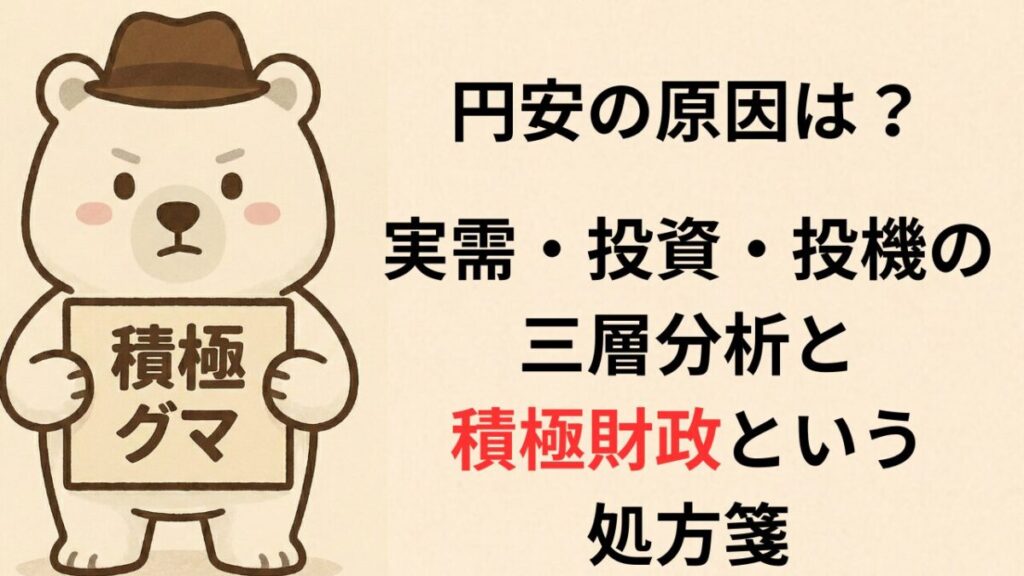 円安の原因は？実需・投資・投機の三層分析と積極財政という処方箋