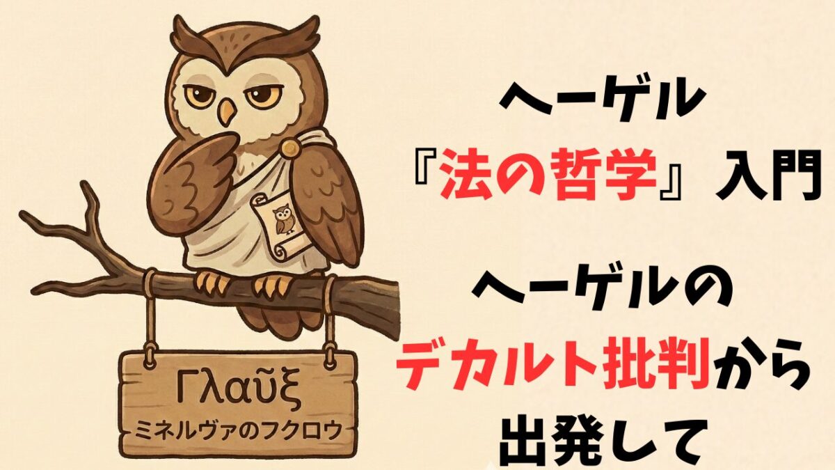 ヘーゲル『法の哲学』入門—ヘーゲルのデカルト批判から出発して